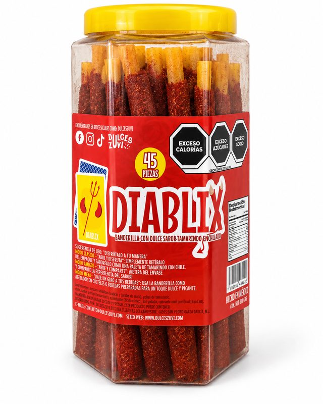 Diablix pajilla de tamarindo enchilada vitrolero 45 piezas