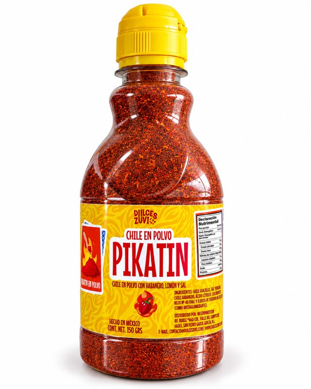 Pikatin chile en polvo con habanero limón y sal botella 150g Dulces ZUVI
